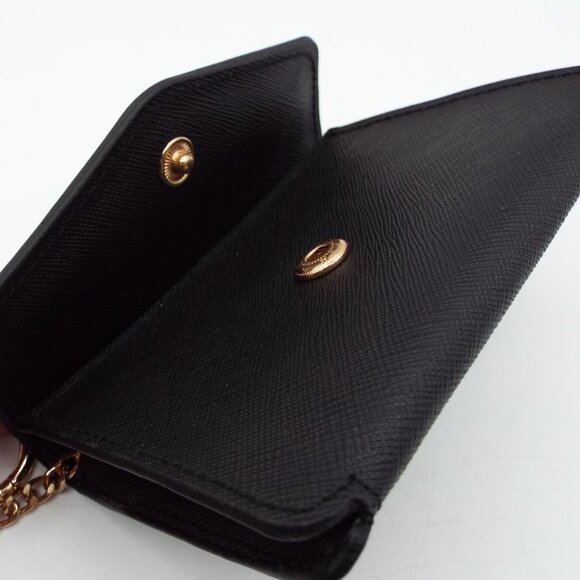 Michael Kors Black Leather Keychain Card Coin Wallet - Picture 8 of 8